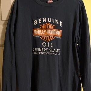 Harley-Davidson Black and Orange Long Sleeve Tee